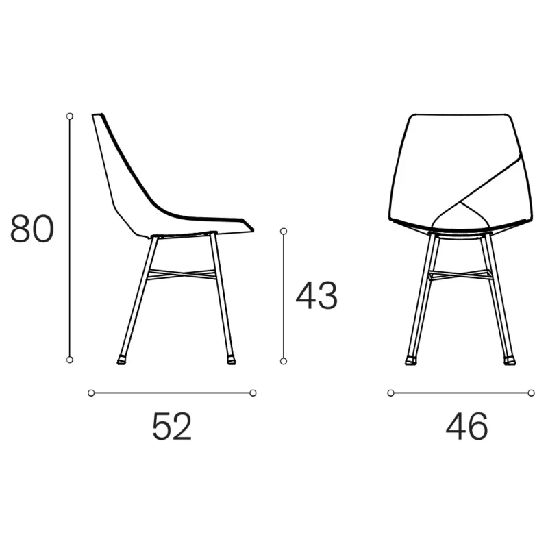 Dimensions chaise nordique Limi
