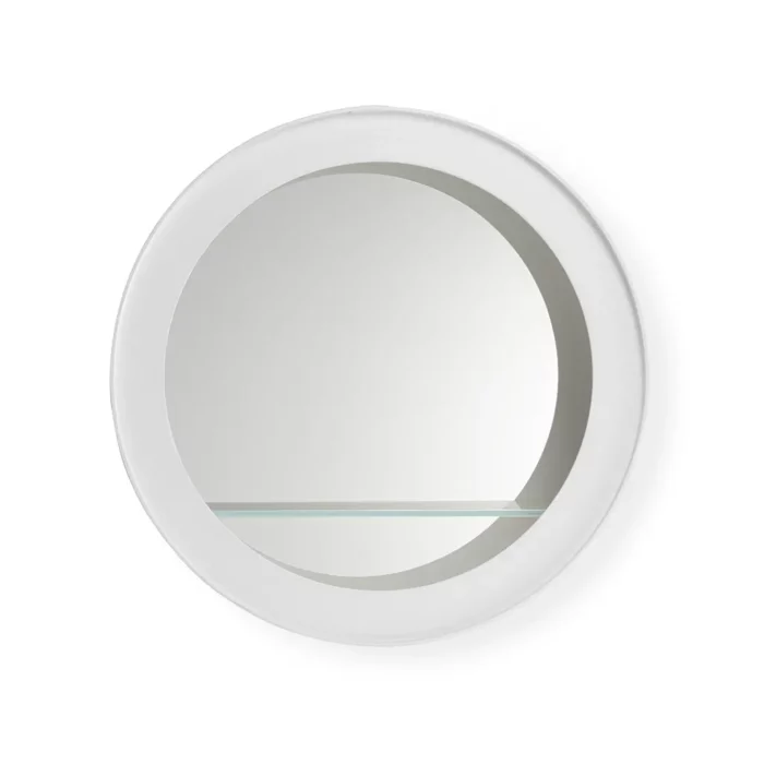 Miroir Aski - Miroir rond élégant et pratique. Disponible en noir, blanc ou naturel.