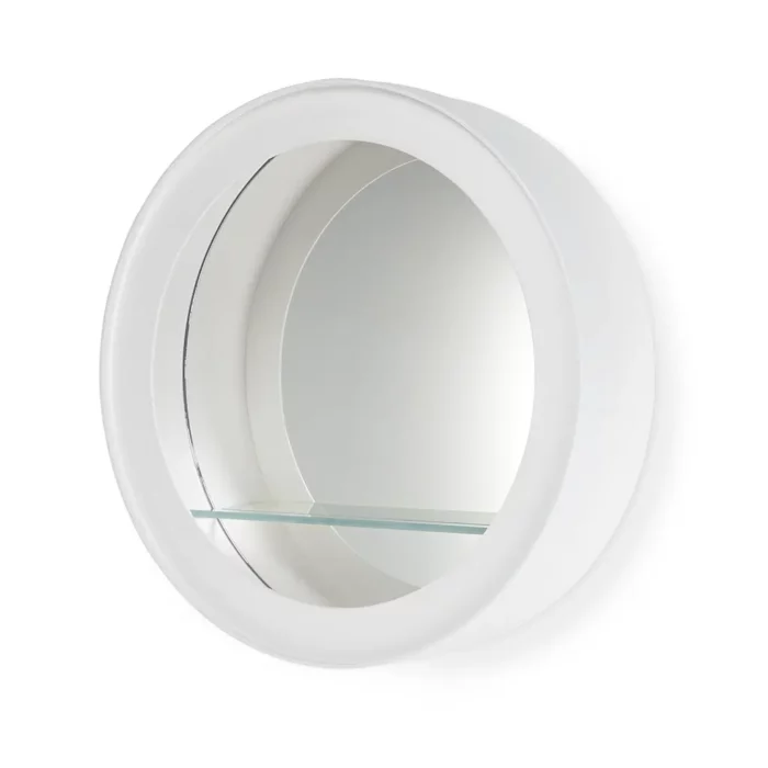 Miroir Aski - Miroir rond élégant et pratique. Disponible en noir, blanc ou naturel.