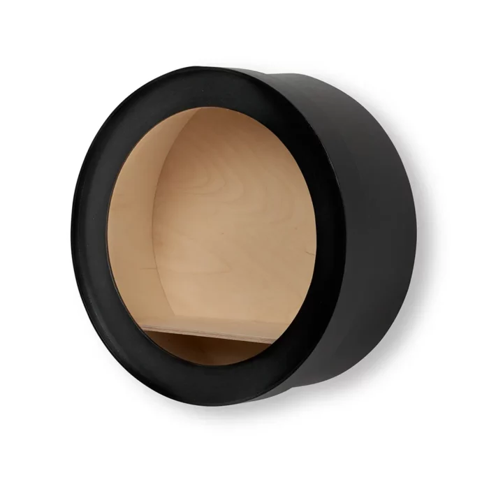 Étagère murale ronde Aski en noir