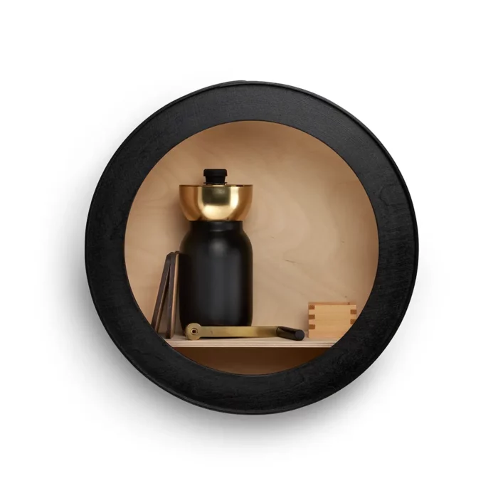 Étagère murale ronde Aski en noir